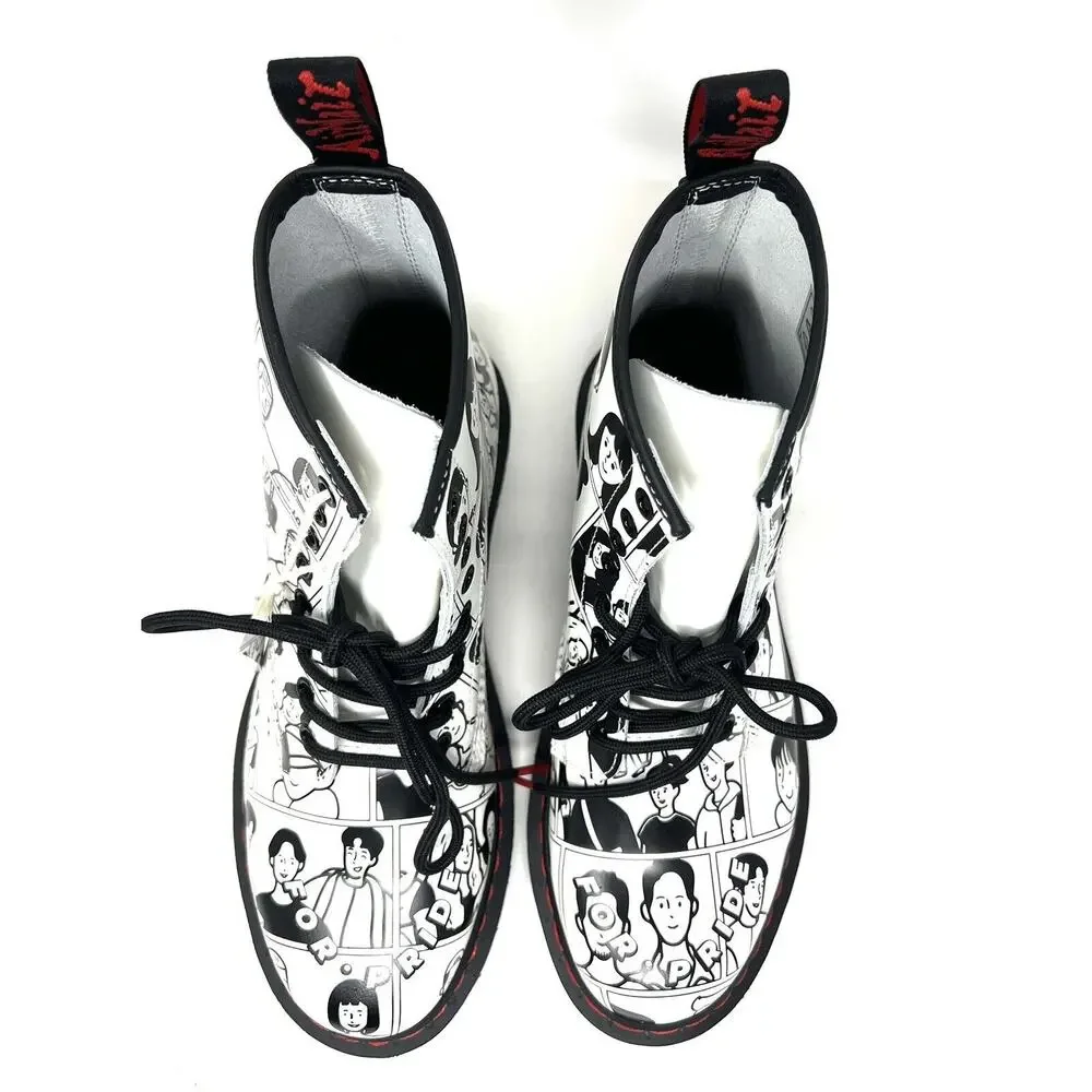Doc DR. MARTENS 1460 For Pride Fuyuki Kanai Leather Boot Sz Mens 9 / Womens 10 - Picture 5 of 16